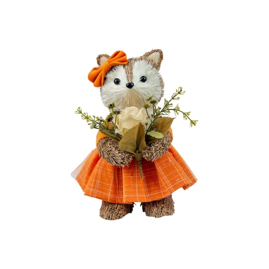 6" Fox in Orange Dress Decorative Animal by Ashland®